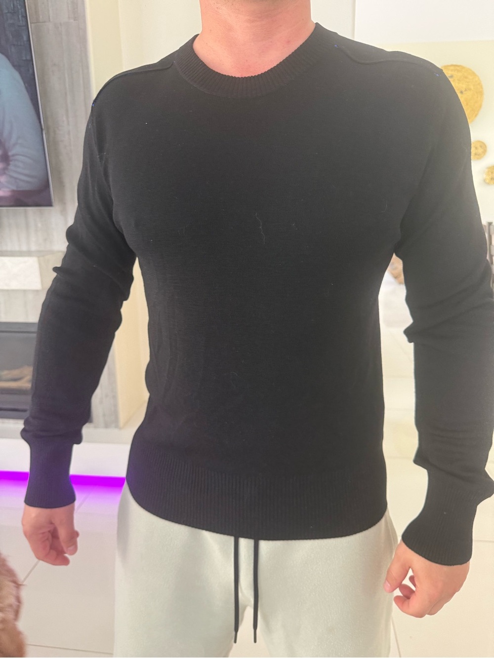 Burberry Black Crewneck Wool Sweater